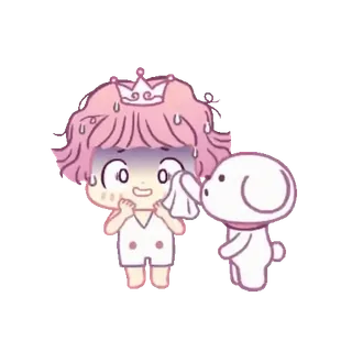 💕 kawaii, carino, cartone animato, sticker, animazione, ragazza, cane telegram sticker