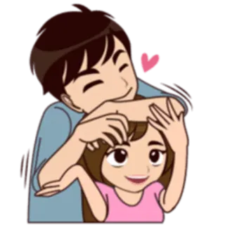 😊 couple, amour, câlin, dessin animé, relation, affection telegram sticker