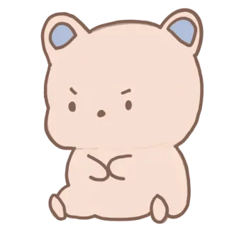 😠 bear, cute, cartoon, animal, sticker telegram sticker
