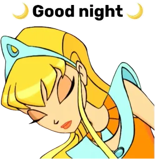 😴 Stella Winx Club Good night Desenho animado, Sono, Noite, Magia, Fada telegram sticker