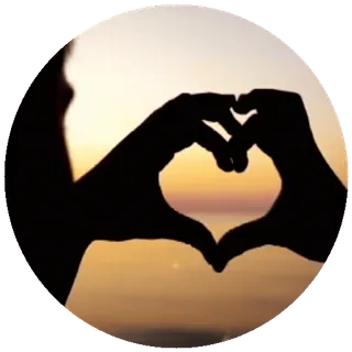 💞 serce, miłość, zachód słońca, sylwetka, dłonie telegram sticker
