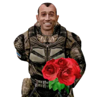 🌹 żołnierz, róże, kwiaty, wojsko, mundur telegram sticker