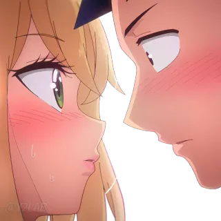 👩‍❤‍💋‍👨 Аниме, Мультфильм, Романтика, Любовь, Пара telegram sticker