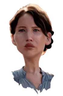 👁 Katniss Everdeen The Hunger Games Китнисс Эвердин, Голодные игры, Дженнифер Лоуренс, карикатура telegram sticker