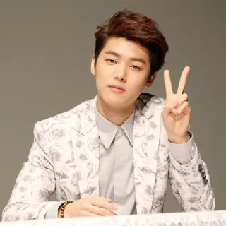 ✌️ homem, sinal de paz, masculino, coreano telegram sticker