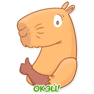 👍 ОКЭЙ! capybara, ok, oke, binatang, hewan pengerat, jempol ke atas telegram sticker