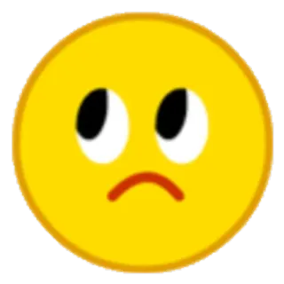 😕 Emoji, Visage, Expression, Jaune, Autocollant telegram sticker
