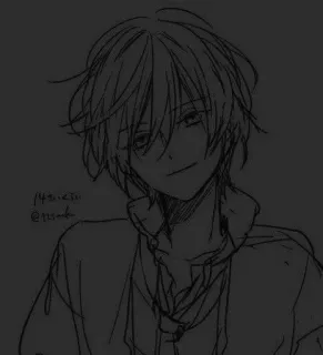 🎧 @925_mfa ragazzo anime, schizzo, arte, disegno, fanart, ritratto telegram sticker