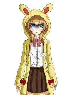 🌟 Anime, Cô gái, Áo hoodie, Dễ thương, Nhân vật, Hình minh họa telegram sticker