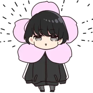 😄 Anime, Dessin animé, Personnage, Fleur, Mignon whatsapp sticker