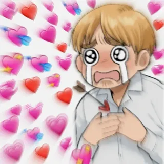 🥺 amor, coração, seta, fofo, kawaii, chorando, emocional telegram sticker