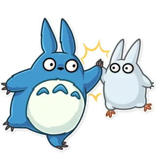 🖐 Totoro My Neighbor Totoro Totoro, Anime, High five, Vriendschap, Schattig, Cartoon telegram sticker