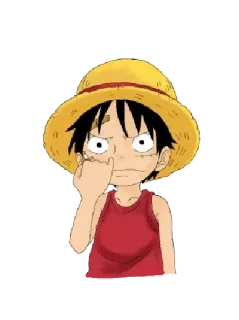 👃 Monkey D. Luffy One Piece อนิเมะ, มังกี้ ดี. ลูฟี่, วันพีซ, ตัวละคร, สติกเกอร์, หมวกฟาง, การ์ตูน telegram sticker