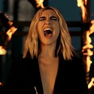 🔥 певец, Дуа Липа, крик, огонь, кричать telegram sticker