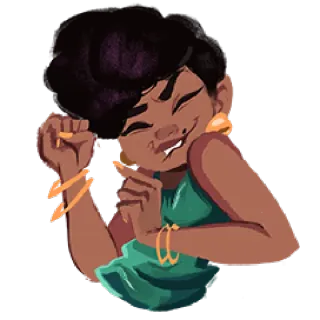 😜 femme, illustration, dessin animé, personnage, bijou telegram sticker