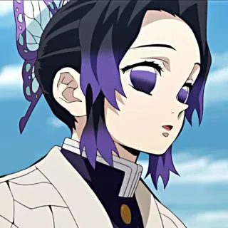 😯 Shinobu Kocho Demon Slayer 애니메이션, 귀멸의 칼날, 코쵸우 시노부, 캐릭터, 스티커, 만화 telegram sticker