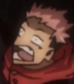 😧 Yuji Itadori Jujutsu Kaisen Anime, Manga, Yuji Itadori, Jujutsu Kaisen, scioccato, spaventato telegram sticker