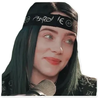 😋 Billie Eilish билли айлиш, певица, музыкант, поп-звезда, знаменитость telegram sticker