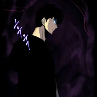 🍷 Sung Jin-Woo Solo Leveling anime, manga, fantasy, dark, protagonist, leveling telegram sticker