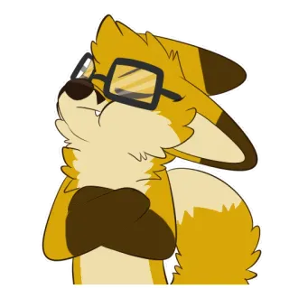 😠 fox, glasses, animal, cartoon, furry, anthropomorphic telegram sticker