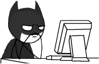 🤔 Batman cartoon, computer, internet, batman telegram sticker