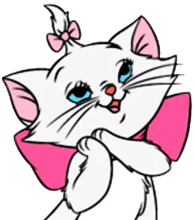 😍 Marie The Aristocats кот, мультфильм, дисней, мари, коты аристократы, котёнок, животное, милый telegram sticker