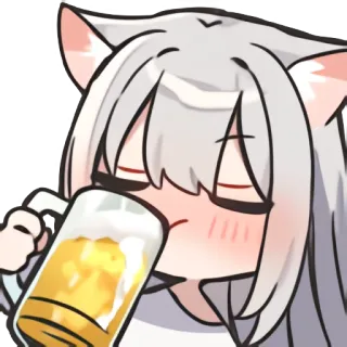 🍺 Аниме, Пить, Пиво, Милый, Мультфильм, Веселье telegram sticker