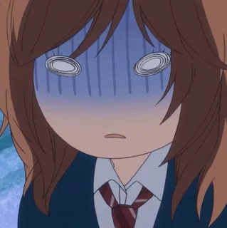 🥡 anime, girl, shocked, school uniform telegram sticker