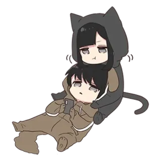 🌟 อนิเมะ, คู่รัก, น่ารัก, แมว, คาวาอิ, ความสัมพันธ์ telegram sticker