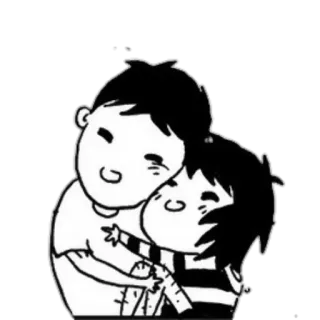 😍 abbraccio, amore, cartone animato, affetto, amicizia, carino telegram sticker