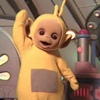 💭 Laa-Laa Teletubbies jaune, Télétubbies, Laa-Laa, émission TV, émission pour enfants telegram sticker