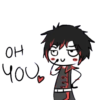 🍑 oh you น่ารัก, การ์ตูน, ตัวละคร, โอ้คุณ, รัก, หัวใจ whatsapp sticker
