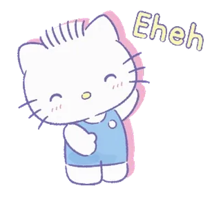 💞 Eheh lindo, gato, Hello Kitty whatsapp sticker