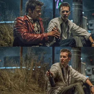 👊 Tyler Durden Fight Club Fight Club, Brad Pitt, Edward Norton, Film, Kultfilm telegram sticker