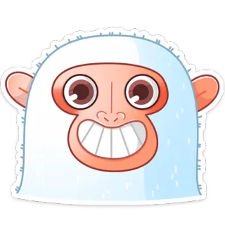 😃 yeti, monster, imut, ramah, kartun, monster salju telegram sticker