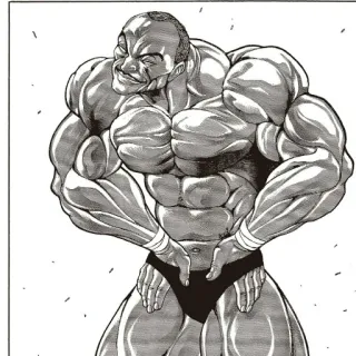 😉 Yujiro Hanma Baki muskulös, Anime, Kämpfer, Bodybuilder, Kampfsport telegram sticker
