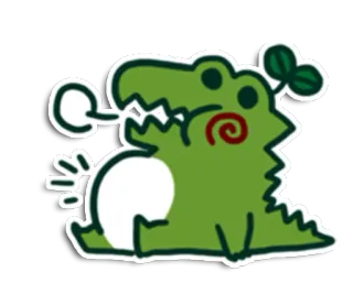 🐊 alligator, animal, dessin animé, mignon, autocollant telegram sticker