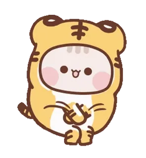 😒 lucu, binatang, harimau, kartun, kawaii telegram sticker