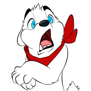 😚 Cartoon, Tier, Bär, Niedlich, Sticker, Rotes Halstuch whatsapp sticker