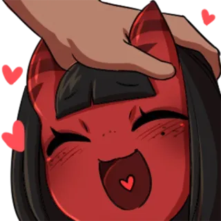 😋 mignon, animé, démon, joyeux, amour, animal de compagnie telegram sticker