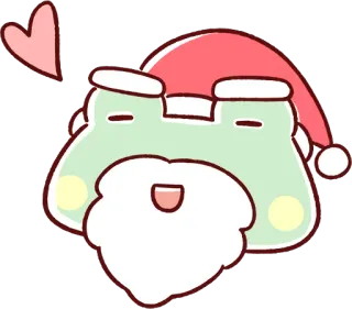 😍 rana, natale, cappello di Babbo Natale, carino, kawaii, cuore whatsapp sticker