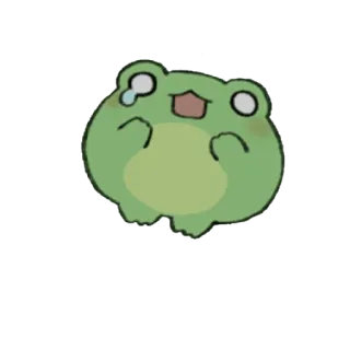 😀 개구리, 슬픈, 귀여운, 우는, 카와이 telegram sticker