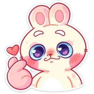 🫰 うさぎ, かわいい, ハート, 愛, カワイイ, 動物, 漫画 telegram sticker
