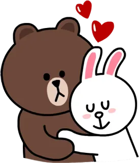 ❤️ Brown Bear beruang, kelinci, cinta, hati, kartun, imut, persahabatan telegram sticker