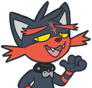 💁 Litten Pokemon litten, pokemon, gato, fuego, anime, dibujos animados whatsapp sticker