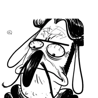 👍 si desenho animado, rosto, expressão, esboço, quadrinhos, desenho telegram sticker
