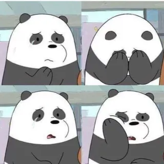 😭 Panda We Bare Bears triste, piangere, panda, We Bare Bears, cartoni animati, emotivo, animato telegram sticker