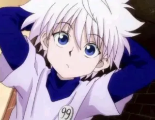 😕 Killua Zoldyck Hunter x Hunter アニメ, キルア, HUNTER×HUNTER, 漫画, 白髪, キャラクター telegram sticker