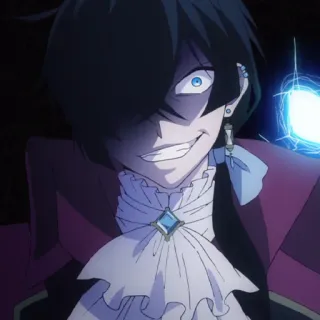 ♟ anime, character, evil, grin telegram sticker