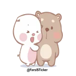 😍 @bubbletea słodkie, niedźwiedź, para, naklejka telegram sticker